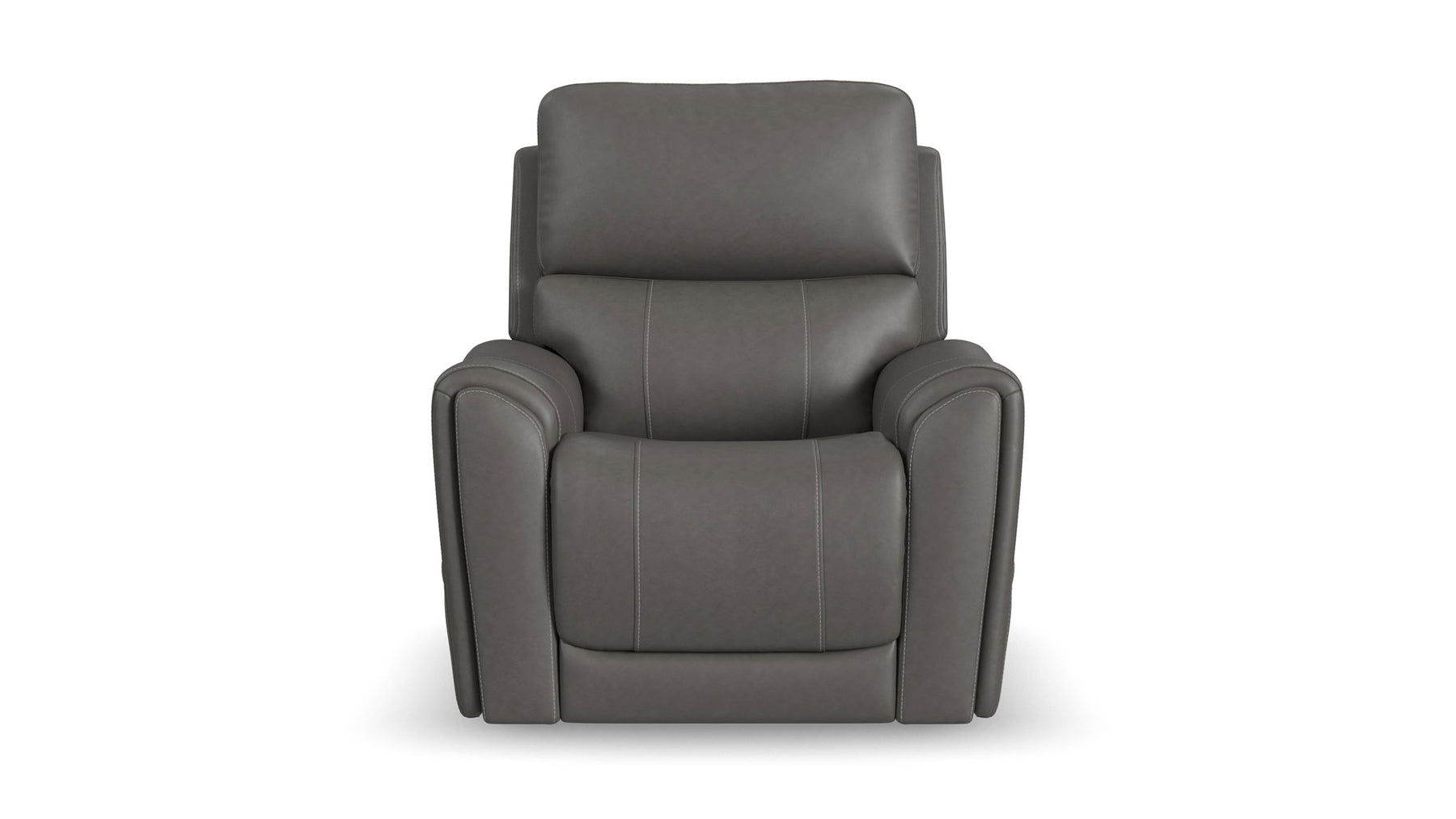 Sillón reclinable eléctrico Flexsteel Cougar en gris oscuro P5 – Con función de calor y masaje y tapizado MackArmor | Gallery Furniture