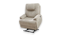MacZcliner Light Tan P5 – Sillón reclinable eléctrico con función de elevación, calefacción y masaje | Sillón de descanso asistido