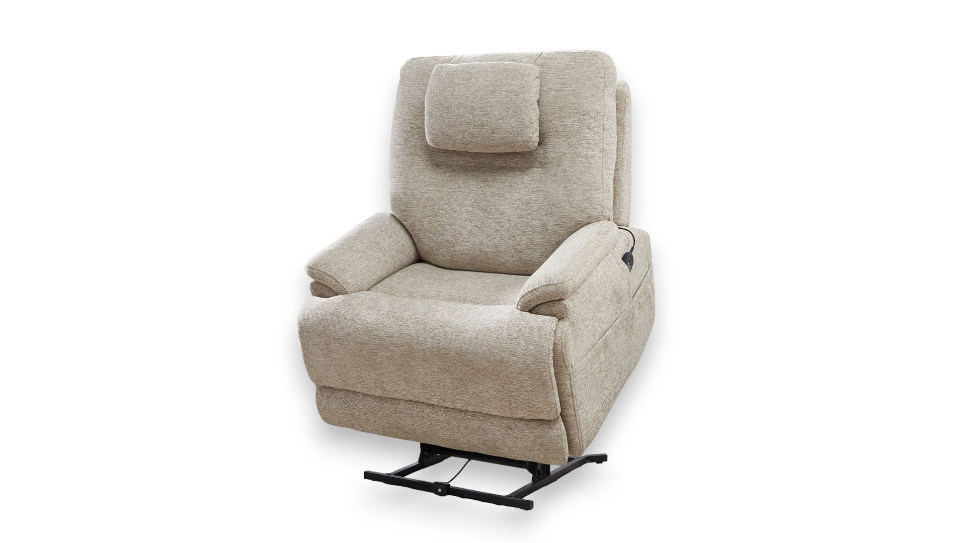 MacZcliner Light Tan P5 – Sillón reclinable eléctrico con función de elevación, calefacción y masaje | Sillón de descanso asistido