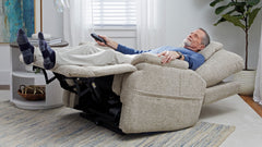 MacZcliner Light Tan P5 – Sillón reclinable eléctrico con función de elevación, calefacción y masaje | Sillón de descanso asistido