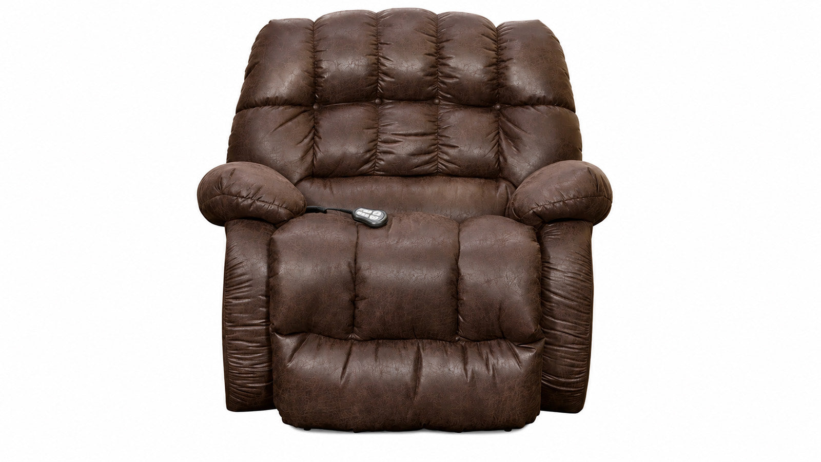 front view of recliner on white background