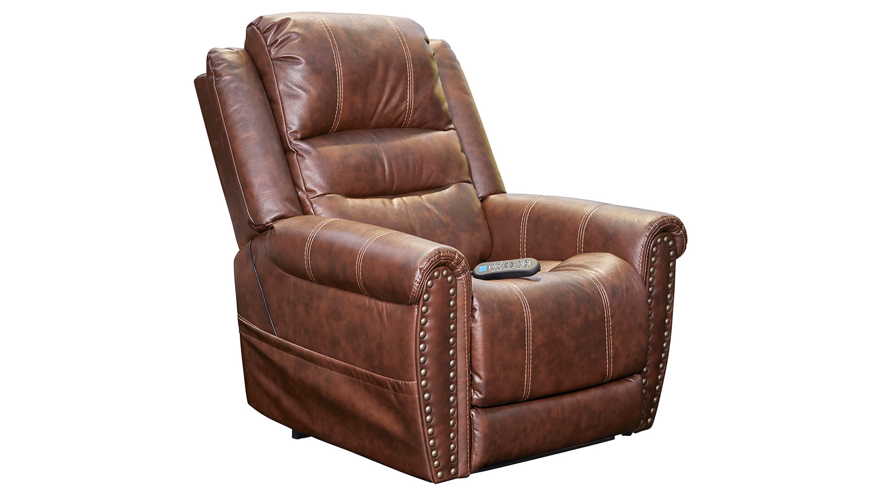 Sillón elevador eléctrico Oscar Pecan P3: sillón reclinable de doble motor y gran resistencia con capacidad para 159 kg | Gallery Furniture