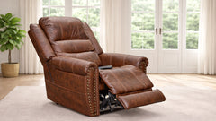 Sillón elevador eléctrico Oscar Pecan P3: sillón reclinable de doble motor y gran resistencia con capacidad para 159 kg | Gallery Furniture