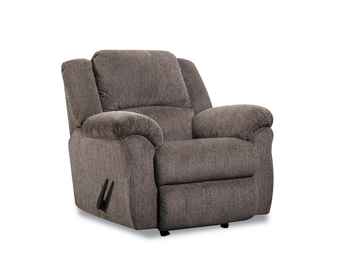 Gray recliner chair on a white background