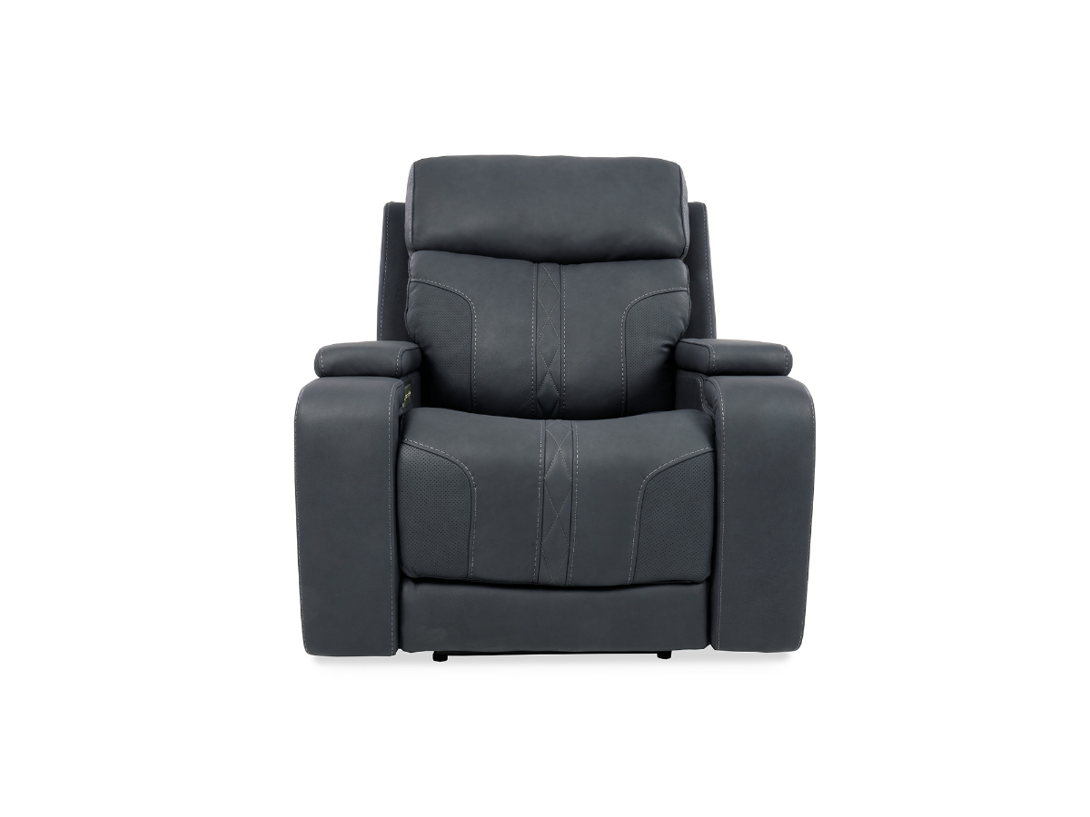 Indigo Twilight Leather Match Power Recliner with Immersive Audio – Upholstered Living Room Chair with USB | Gallery Furniture