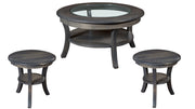 3 Pc Sierra Gray Cocktail & End Table Set