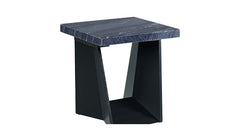 3 Pc Dark Marble Cocktail & 2 End Table Set