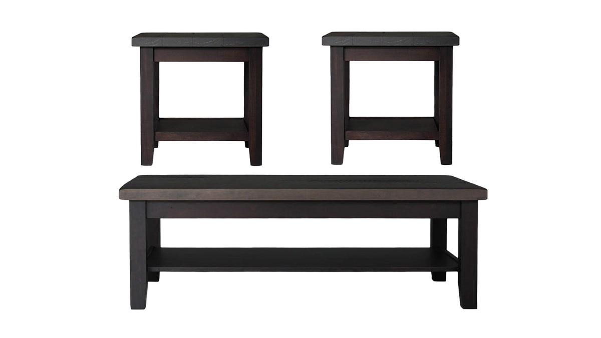 3 Pc. San Antonio Antique Slate Cocktail & 2 End Table Set