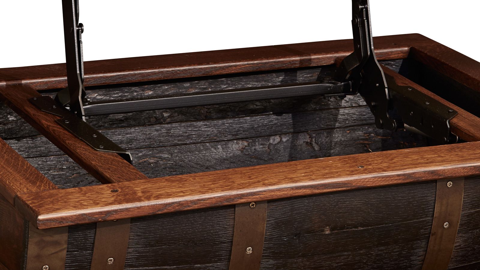3 Pc Golden Brown Barrel Lift Top Cocktail & End Table Set