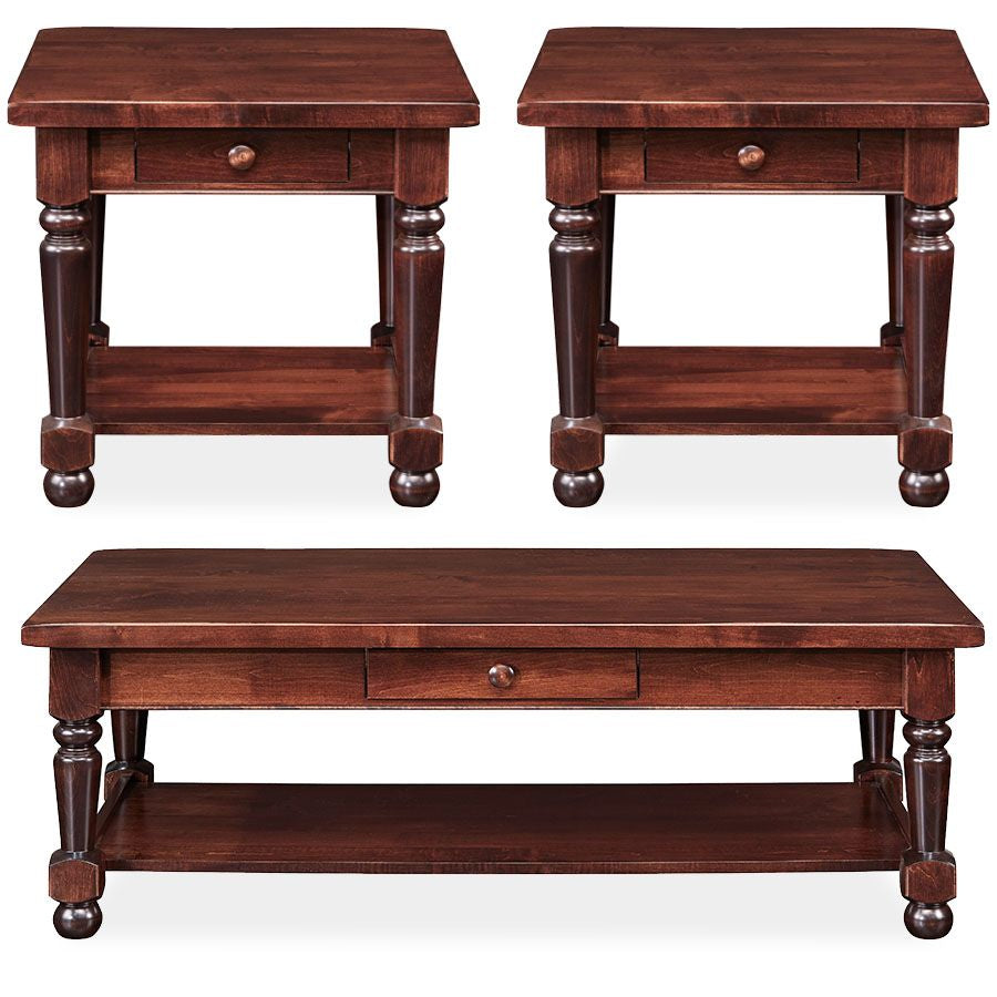 Lonestar Brown Maple Rich Tobacco Cocktail Table Set