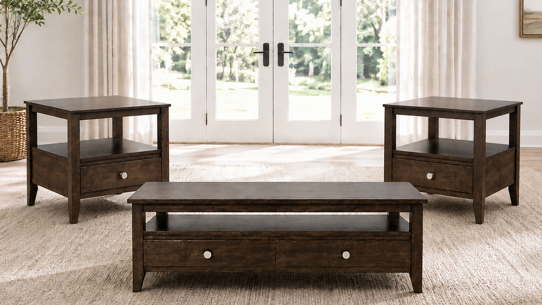 3-Piece Paris Maple Table Set | Amish Made | Gallery Furniture