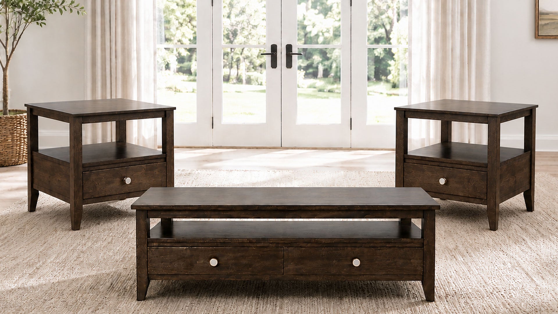 3-Piece Paris Maple Table Set | Amish Made | Gallery Furniture