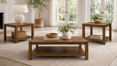 3-Piece Brantbury Hickory Solid Wood Table Set | Amish Made | Gallery Furniture