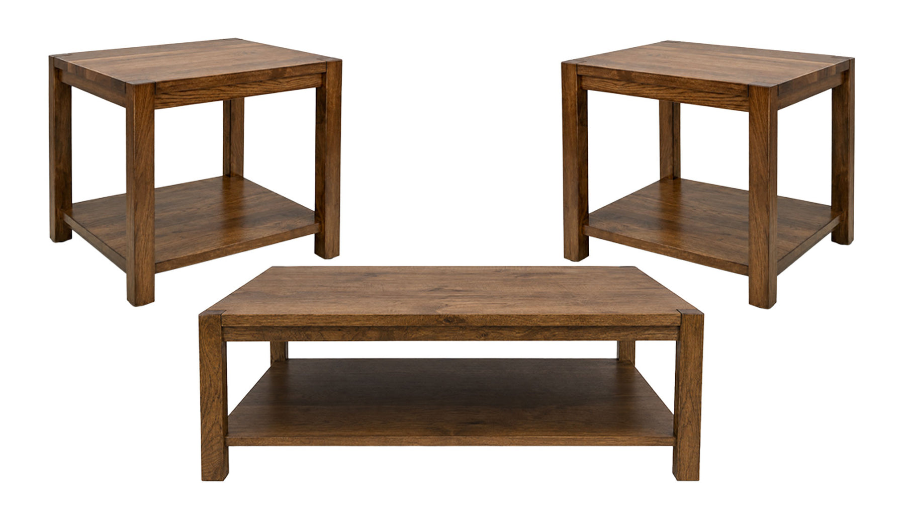 3-Piece Brantbury Hickory Solid Wood Table Set | Amish Made | Gallery Furniture