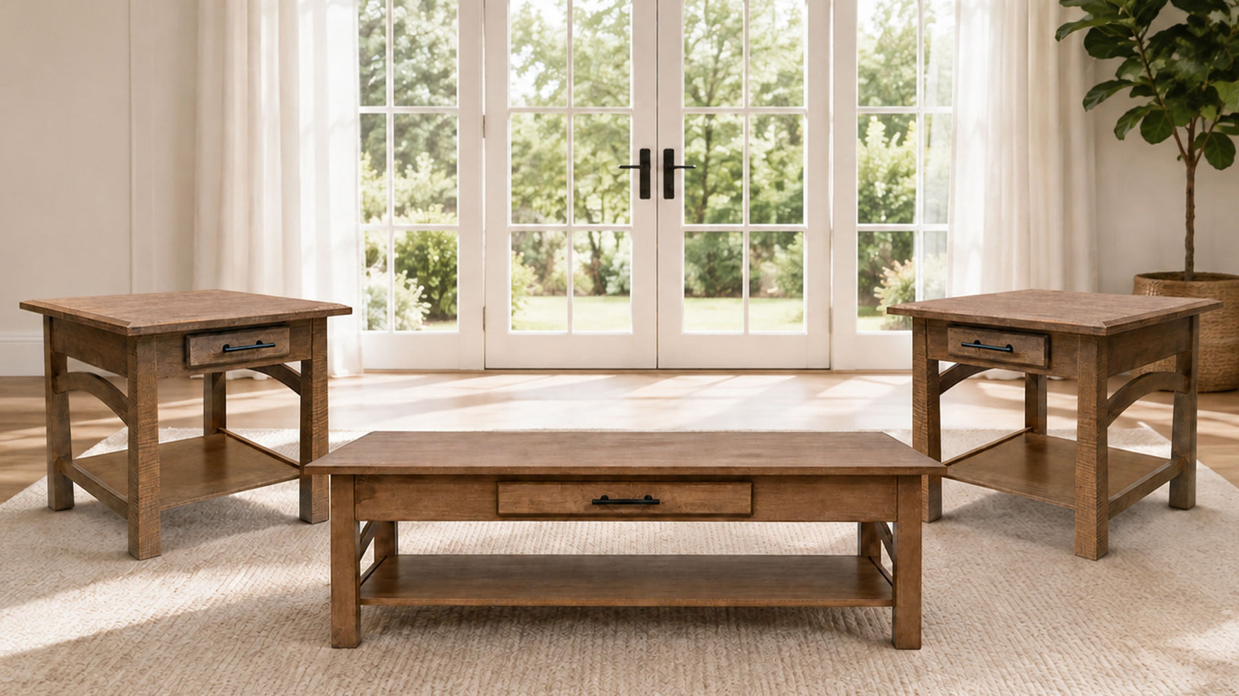 Beaumont 3-Piece Table Set | Amish-Made Solid Wood | Gallery Furniture