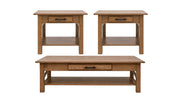 Beaumont Solid Maple Almond Stain 3-Piece Coffee Table Set
