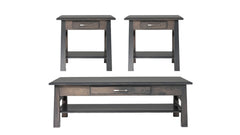 Conjunto de 3 piezas Beaumont Antique Slate Mesa de Cocktail & 2 Mesas Laterales