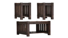 3 Pc Beaumont Almond Square Cocktail & 2 End Table Set