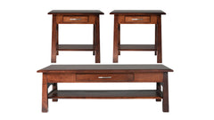 3 Pc. Beaumont Brown Cocktail & 2 End Table Set