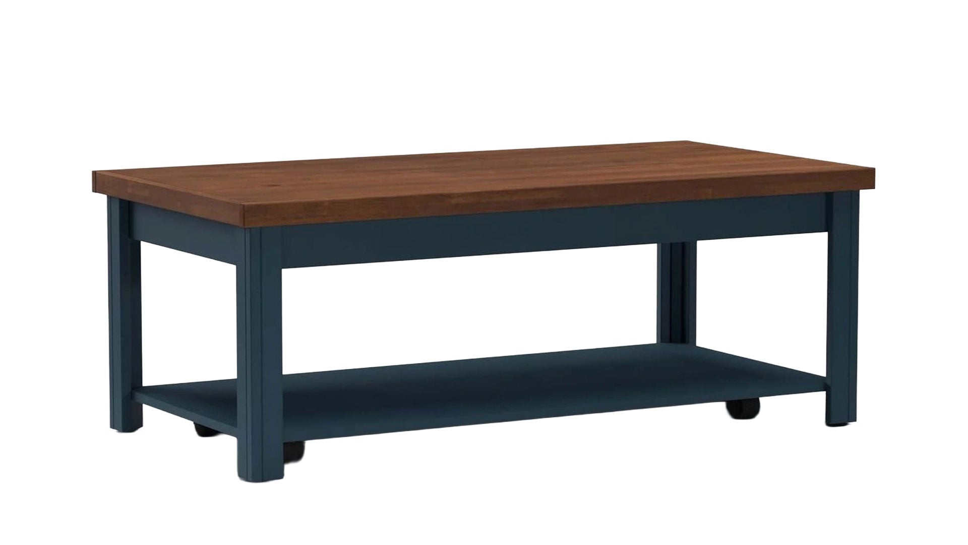 Nantucket Blue Denim Coffee Table with Whiskey Top