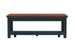 Nantucket Blue Denim Coffee Table with Whiskey Top
