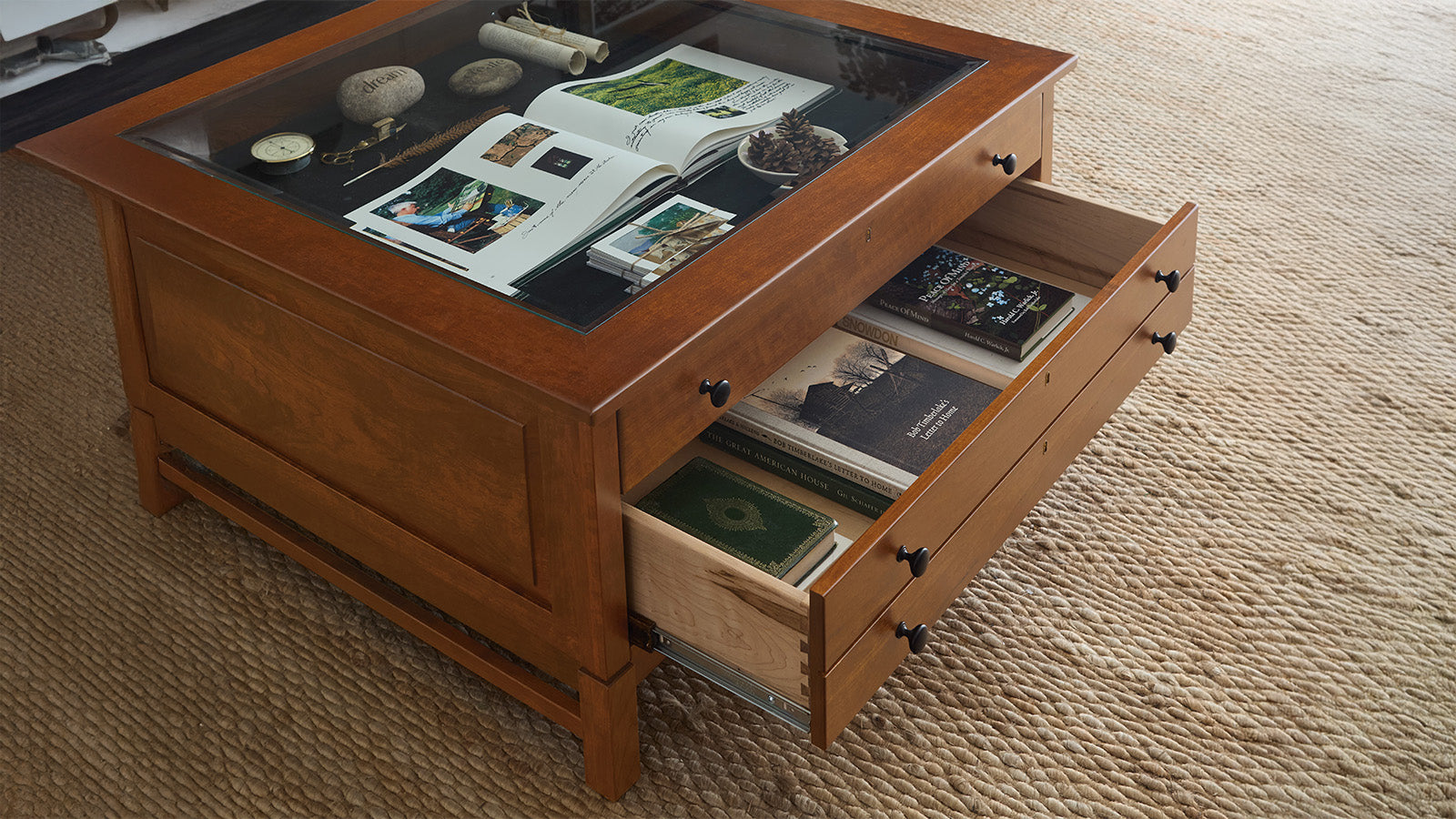 Bob Timberlake Glass Top Cocktail Table