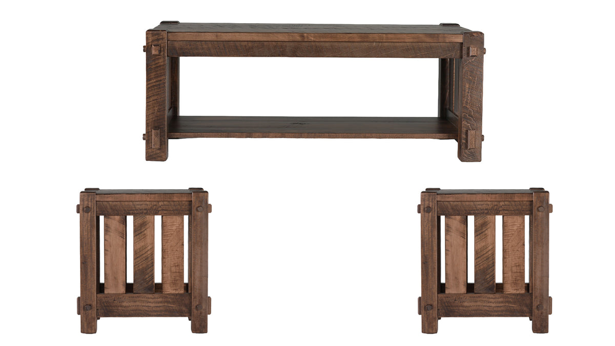3 Pc Beaumont Almond Rect Cocktail & 2 End Table Set