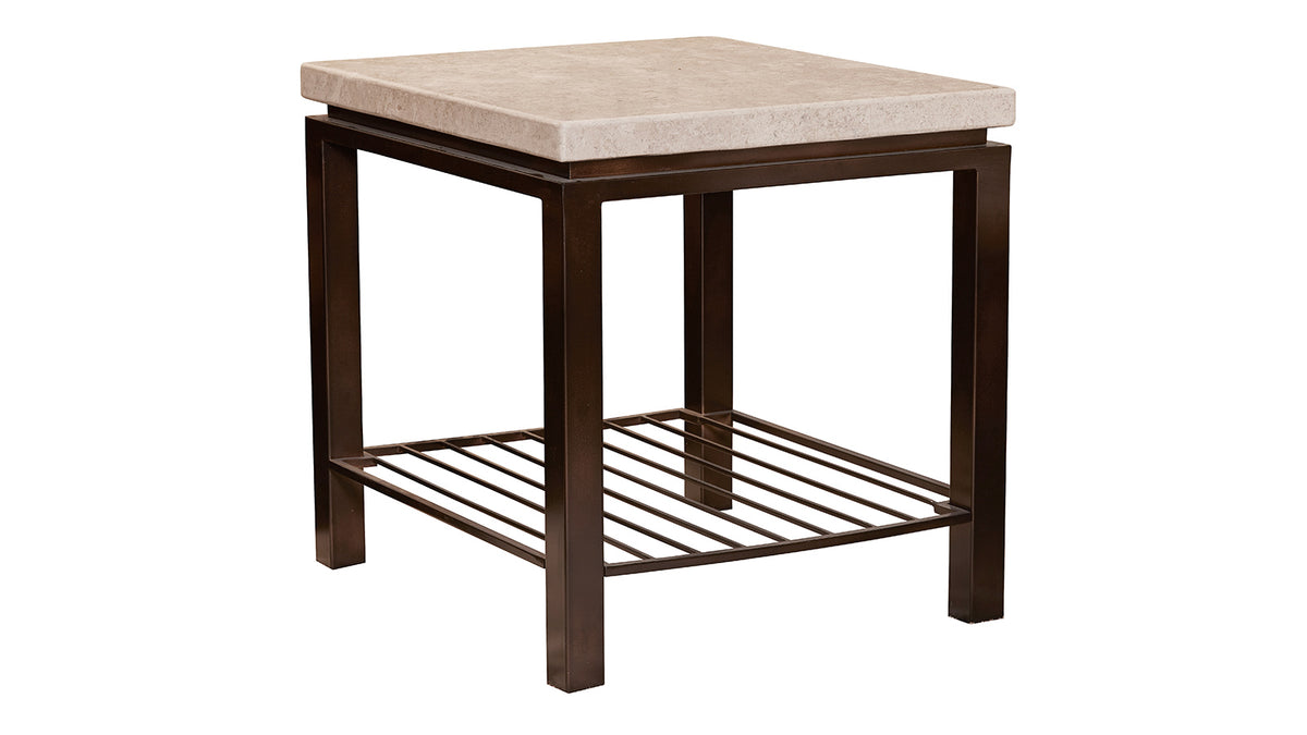 Tempo Travertine Stone End Table
