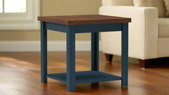 Nantucket Blue Denim End Table with Whiskey Top
