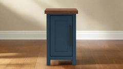 Nantucket Blue Denim Chairside Table with Whiskey Top