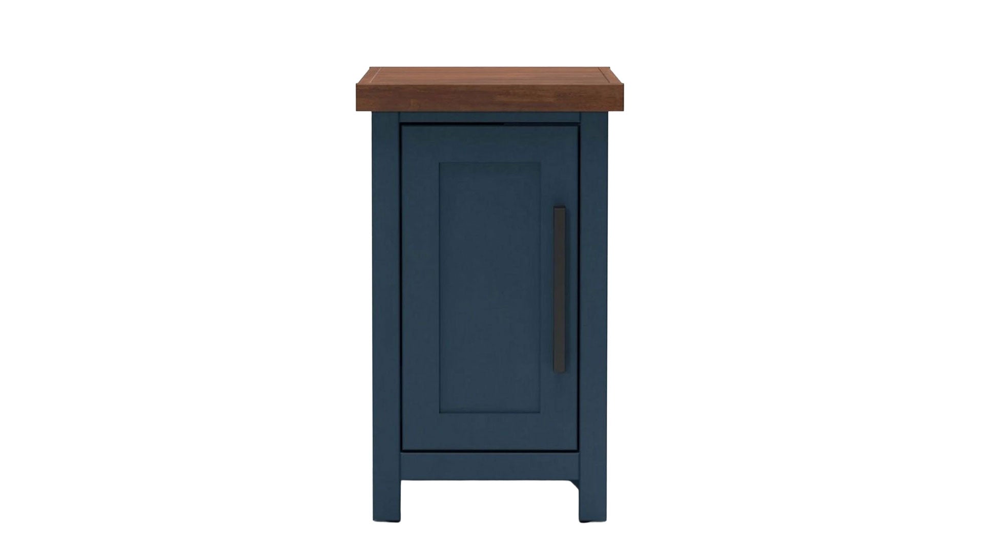 Nantucket Blue Denim Chairside Table with Whiskey Top