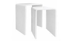2pc Waterfall White Acrylic Nesting Tables