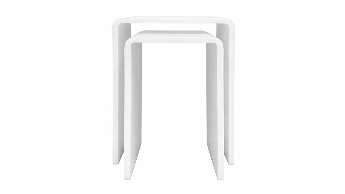 2pc Waterfall White Acrylic Nesting Tables
