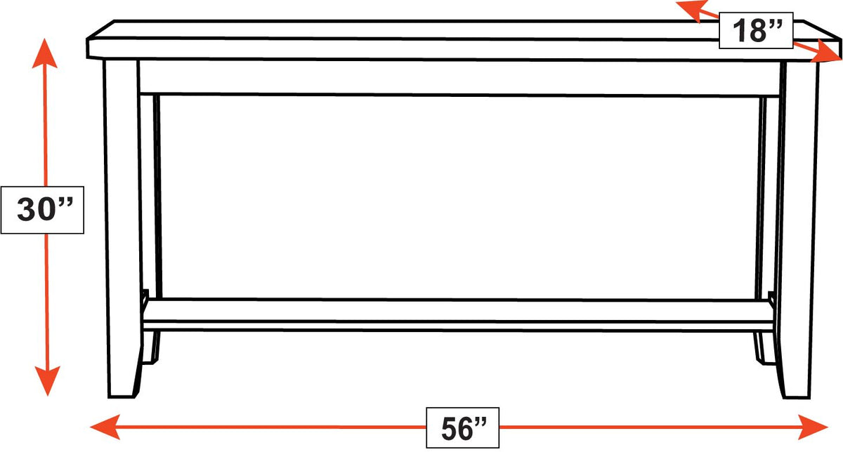 San Antonio Solid Wood Sofa Table