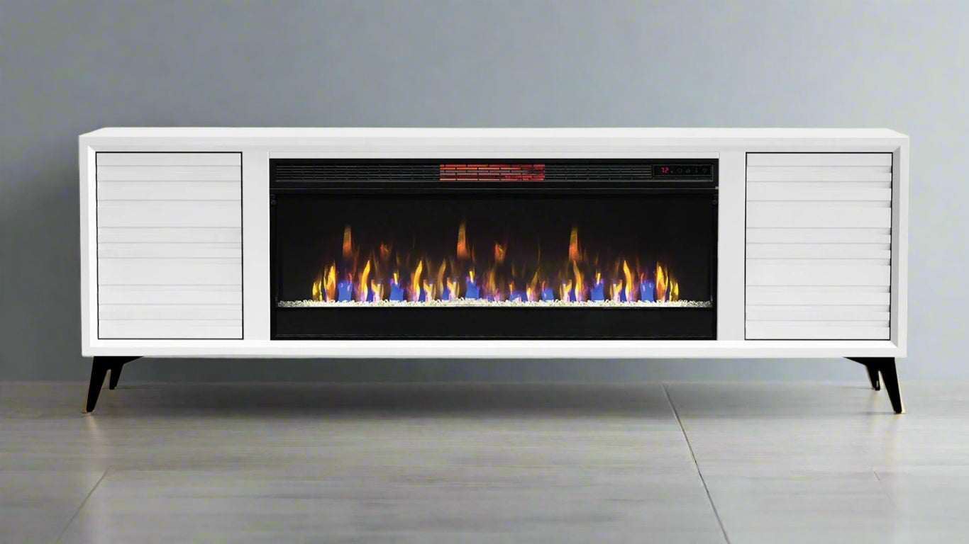 Chimenea eléctrica de 78" Realcozy Malibu White