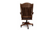 250th Anniversary Made in America Amish Built Top Grain Leather & Solid Maple Swivel Desk Chair