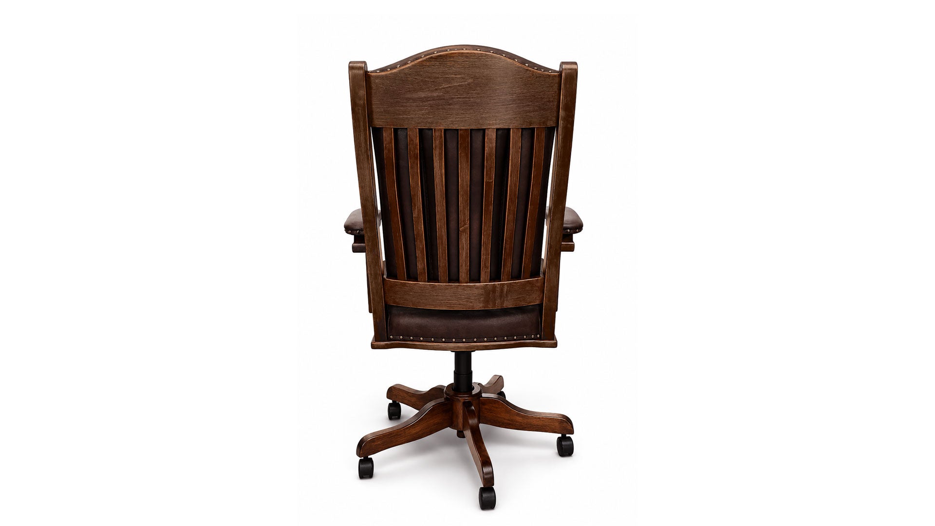 250 Years Strong Leather Desk Arm Chair | Amish Made | Made in USA | Gallery Furniture
