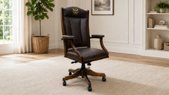 250 Years Strong Leather Desk Arm Chair | Amish Made | Made in USA | Gallery Furniture