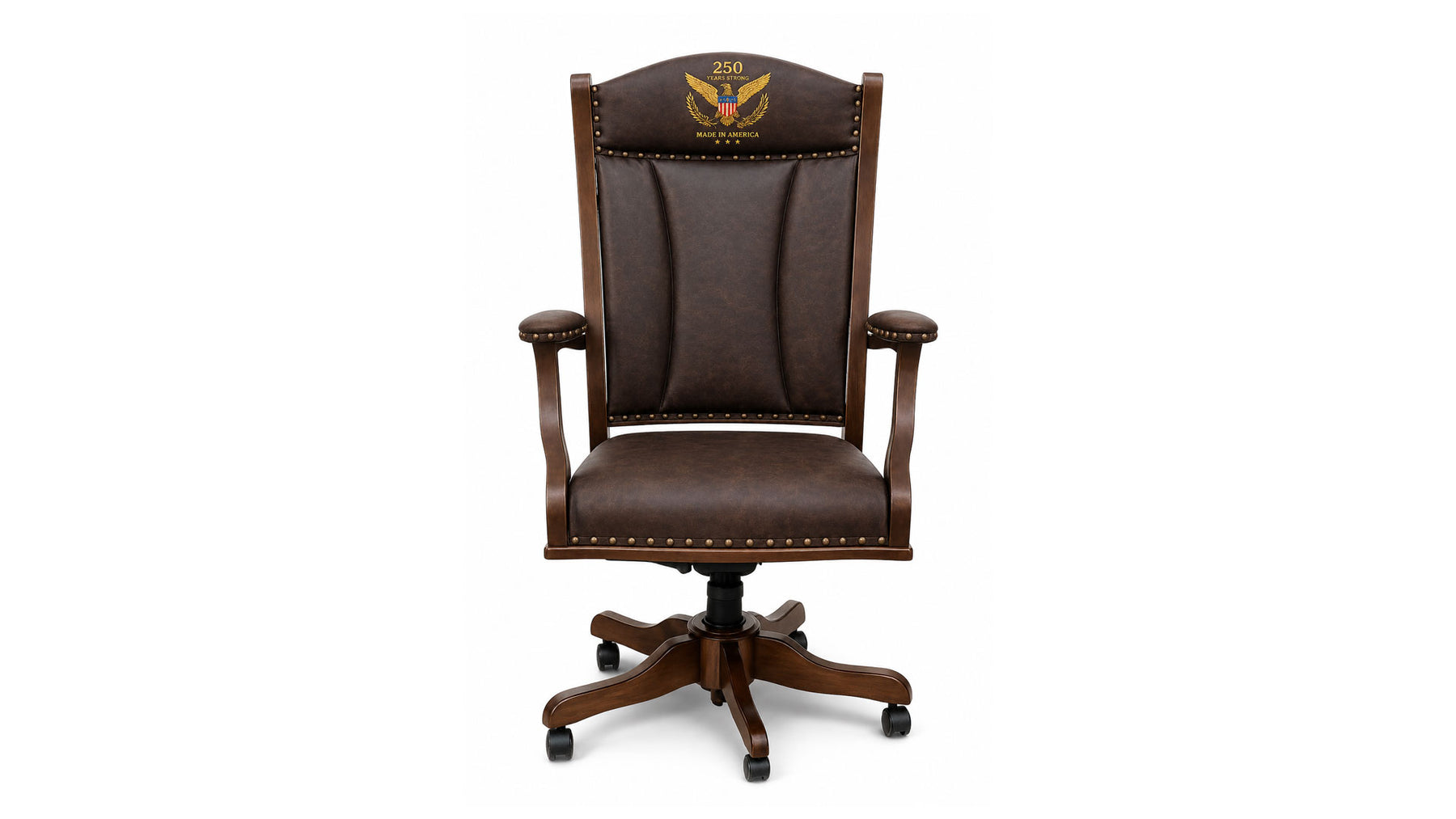250 Years Strong Leather Desk Arm Chair | Amish Made | Made in USA | Gallery Furniture