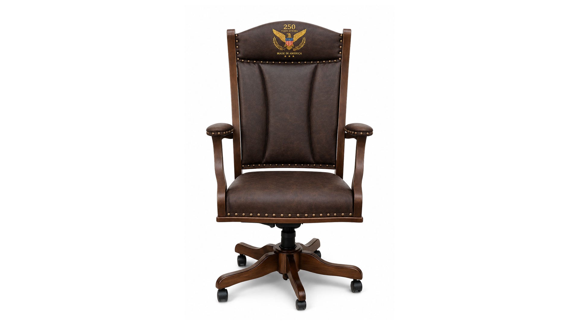 250 Years Strong Leather Desk Arm Chair | Amish Made | Made in USA | Gallery Furniture