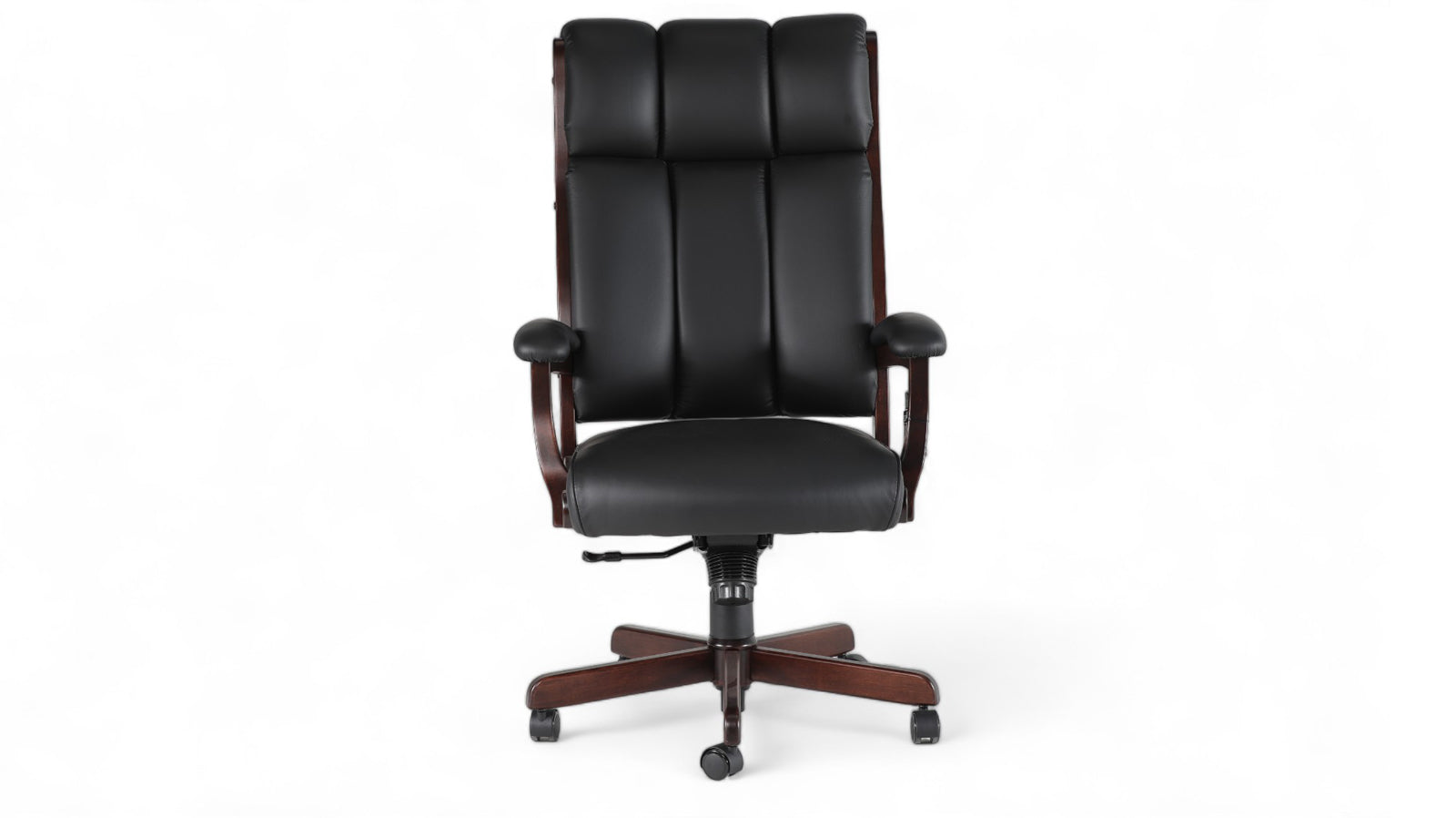 Clark Silla de oficina de cuero negro