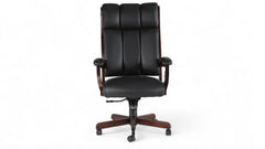 Clark Silla de oficina de cuero negro