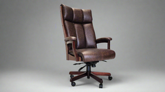 CLARK BROWN LEATHER OFFICE CHAIR
