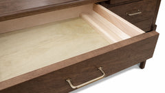 La-City desk lap drawer with organizer maple interior almond finish
