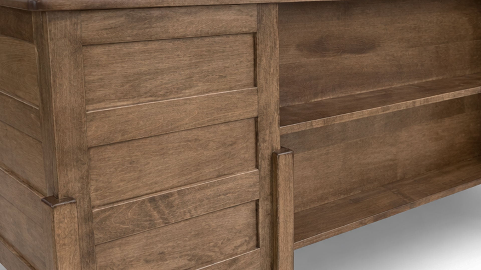 La-City desk rear bookshelf storage built-in shelving office desk