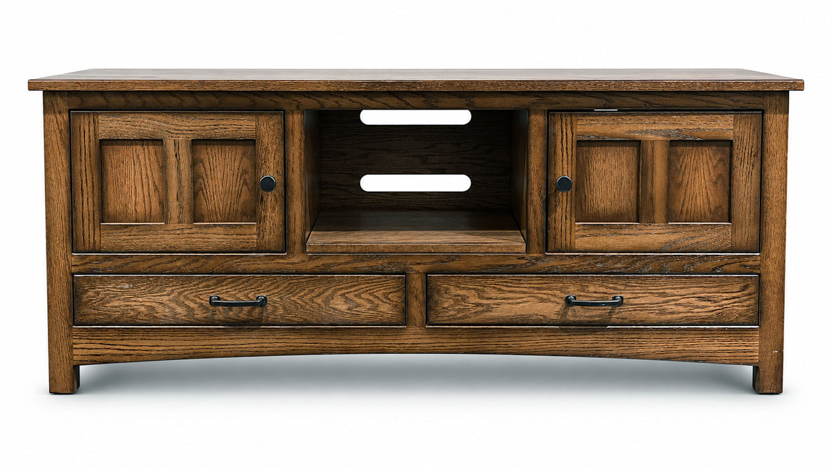 Oakridge 60" Solid Wood TV Console | Made in USA Entertainment Center | Gallery Furniture