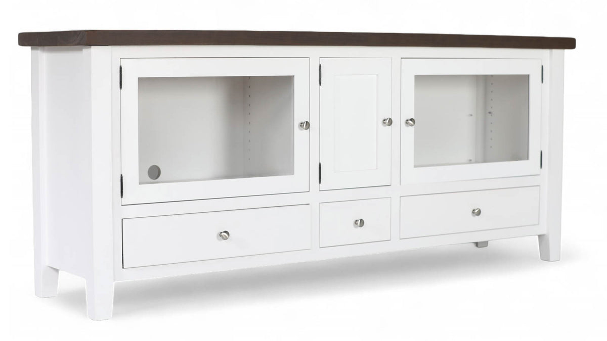 Farmhouse White 80” TV Stand