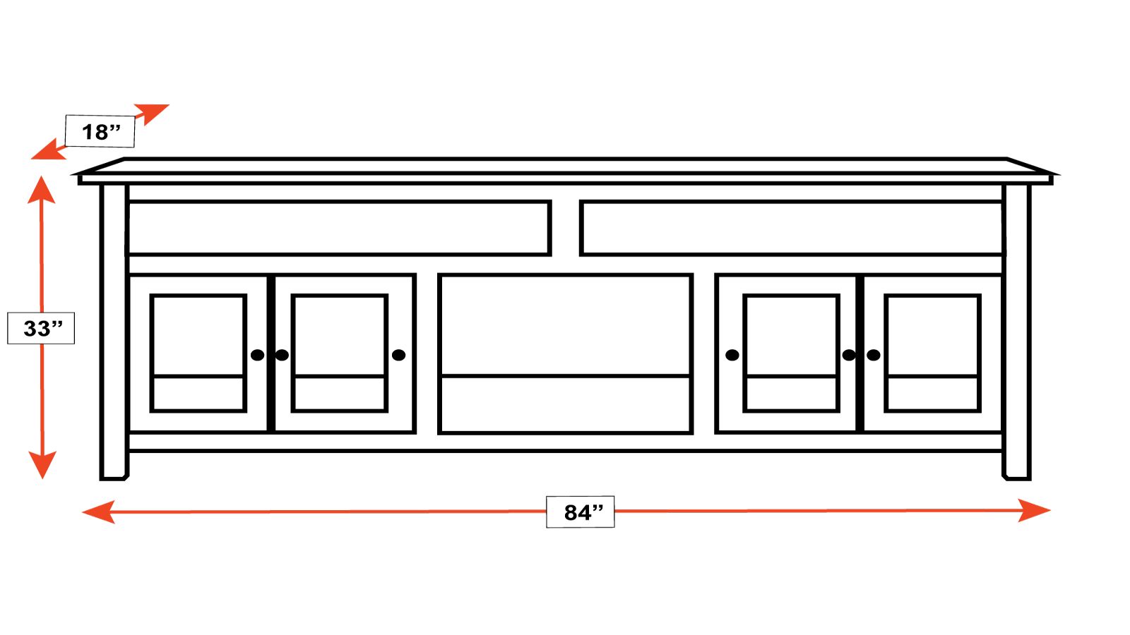 Mission 84" Onyx TV Console