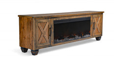 Barnwood Liberty 81” TV Console w/Fireplace