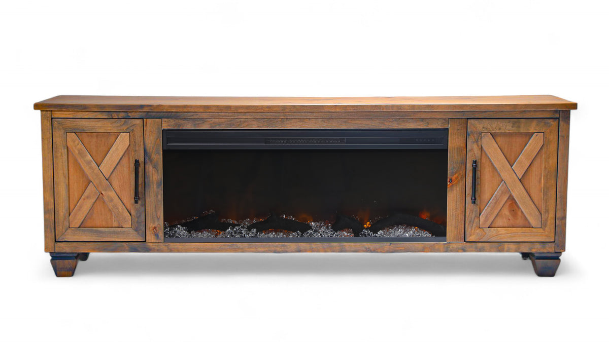 Barnwood Liberty 81” TV Console w/Fireplace